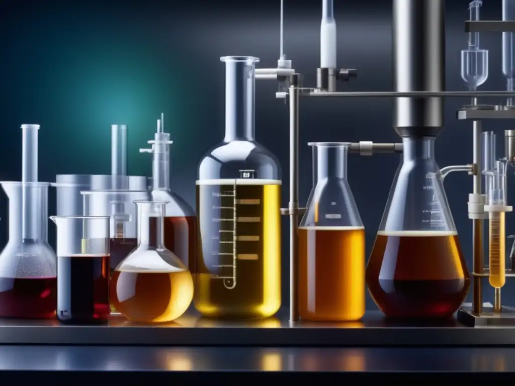Equipamiento de laboratorio para fermentación Métodos de Fermentación: Detalle de laboratorio con equipos y tecnología para fermentación, resaltando su precisión y elegancia