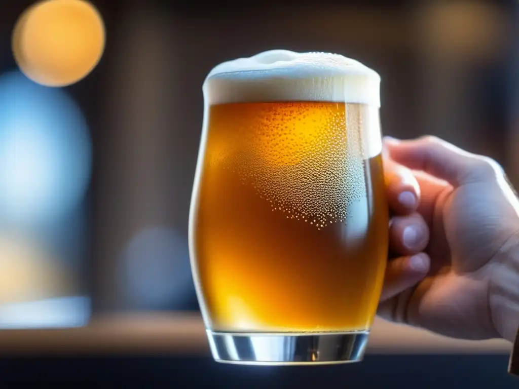 Mano sostiene cerveza artesanal en Copenhagen Beer Celebration