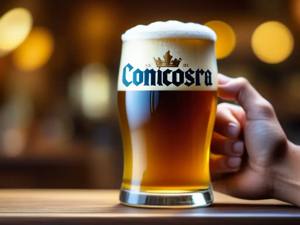Isabel Castro, Defensora del Proceso Tradicional Detalle de cerveza artesanal dorada en vaso con burbujas y condensación - Desde el Grano