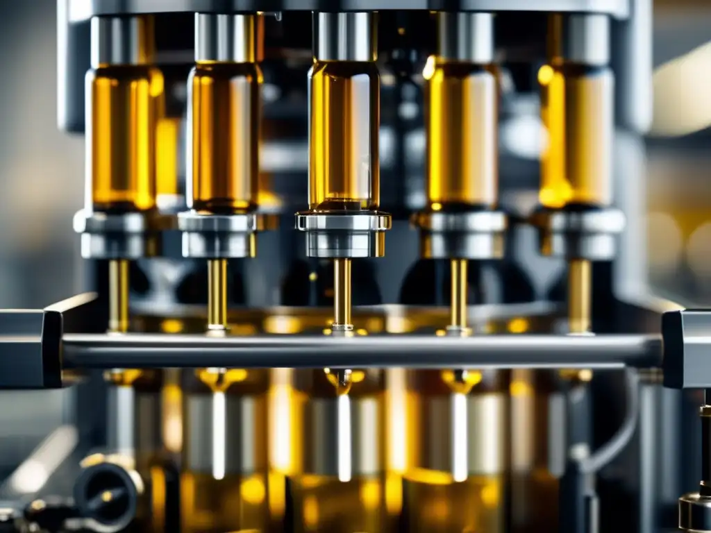 Máquina embotelladora profesional en acción Equipos embotellado de alta precisión y eficiencia en acción