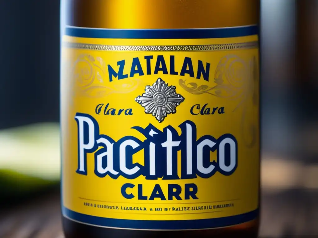 Detalle refrescante de cerveza Mazatlán Pacifico Clara Cerveza Mazatlán Pacifico Clara Lager, detalles refrescantes y sofisticados