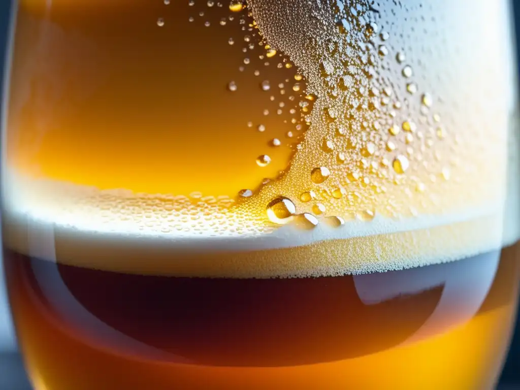 Cerveza NEIPA recién servida con todo detalle Imagen detallada de una cerveza NEIPA recién servida en un vaso especializado: Estilo NEIPA