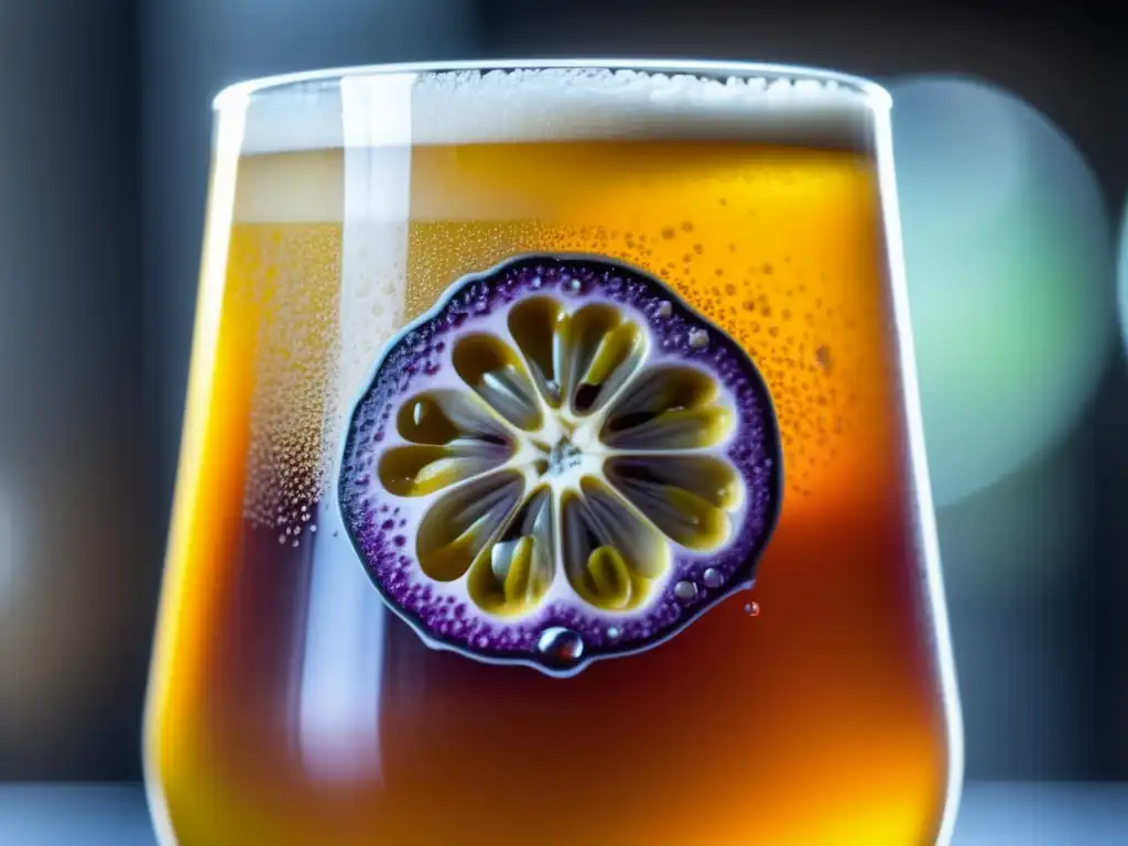 Cerveza artesanal efervescente y refrescante Cerveza Breakside Brewery Passionfruit Sour Ale - Kettle Sour vibrante con burbujas y elegancia