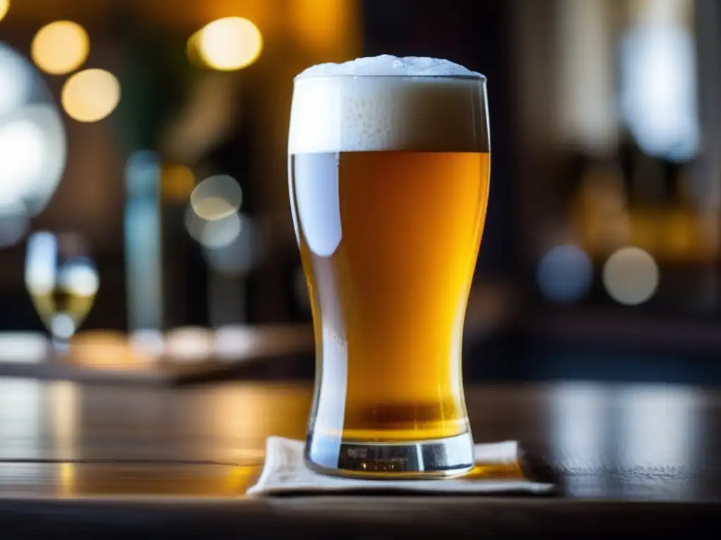 Deliciosa cerveza Pilsner y platos tradicionales Pilsner checa y platos regionales, cerveza dorada con espuma blanca, mesa de madera rústica, comida tradicional y ambiente acogedor