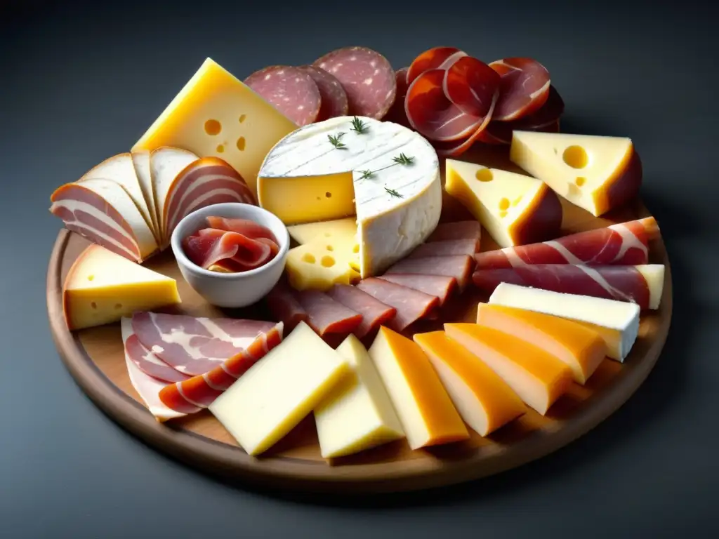 Deliciosa tabla de quesos y embutidos bávaros Deliciosa comida bávara con quesos, embutidos y cerveza Weizenbier