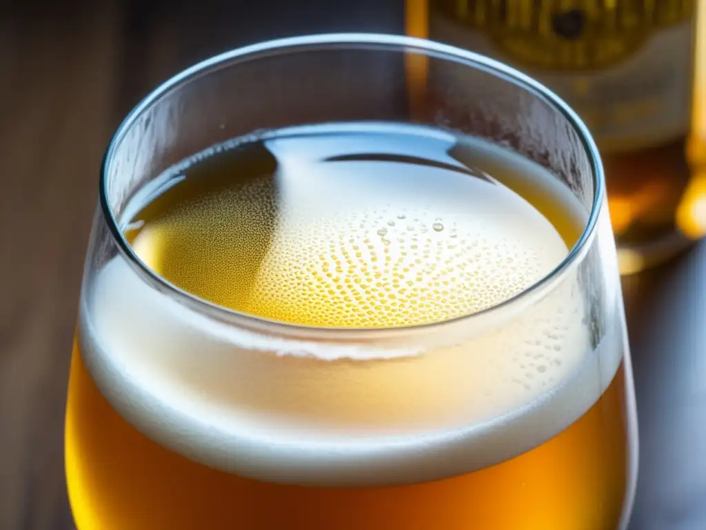 Cerveza Double IPA: detalle fascinante de su color, espuma y efervescencia