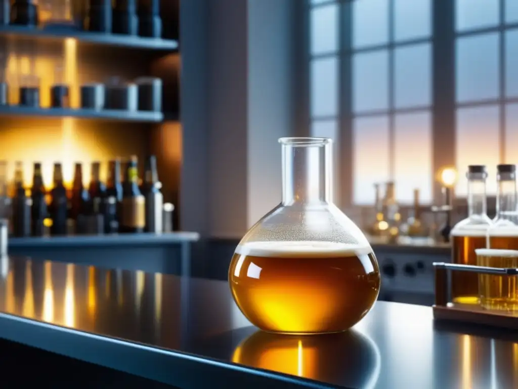 Proceso de fermentación de la cerveza Proyectos de investigación: Fermentación de cerveza en un matraz de vidrio dorado
