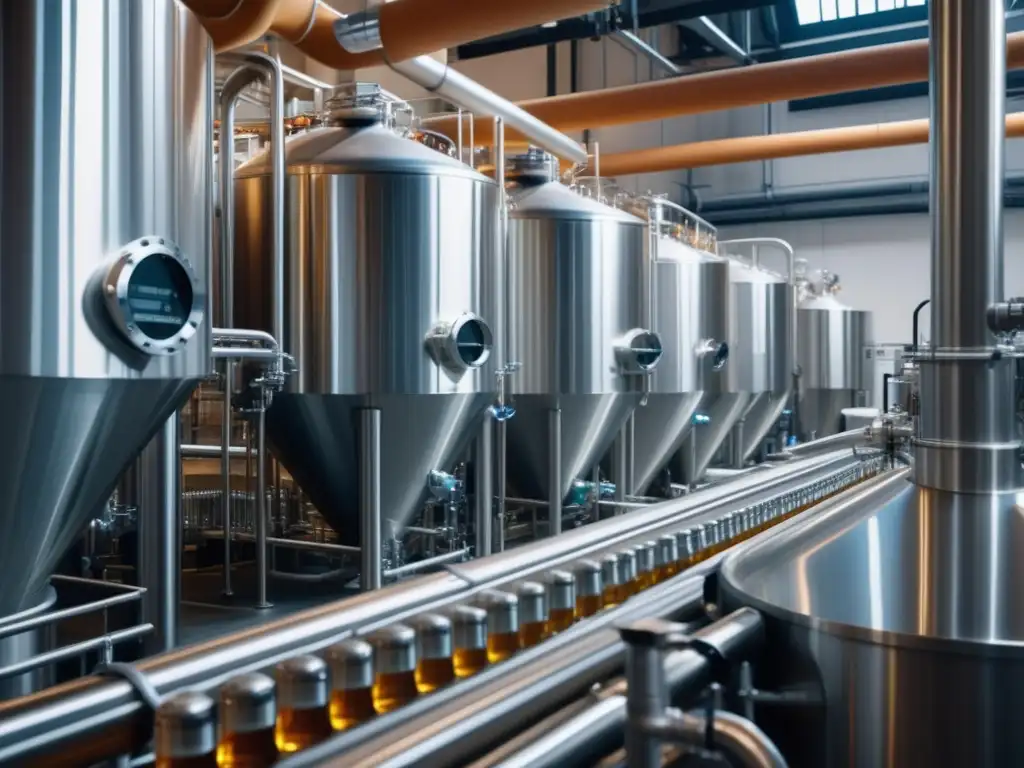 Proceso de producción de cerveza en una cervecería artesanal con automatización avanzada