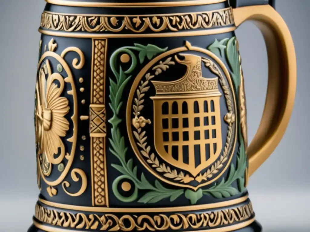 Stein alemán adornado con patrones y diseño Stein alemán con detalles y diseño tradicional - Documental cervecerías alemanas