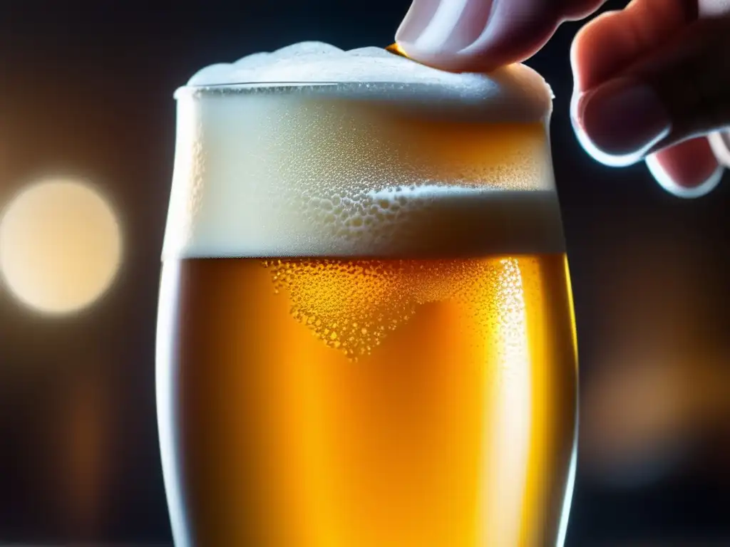 Cerveza Steinlager en vaso cristalino Steinlager: cerveza dorada y espumosa en vaso, invitando a sumergirse en el mundo de esta renombrada cerveza neozelandesa