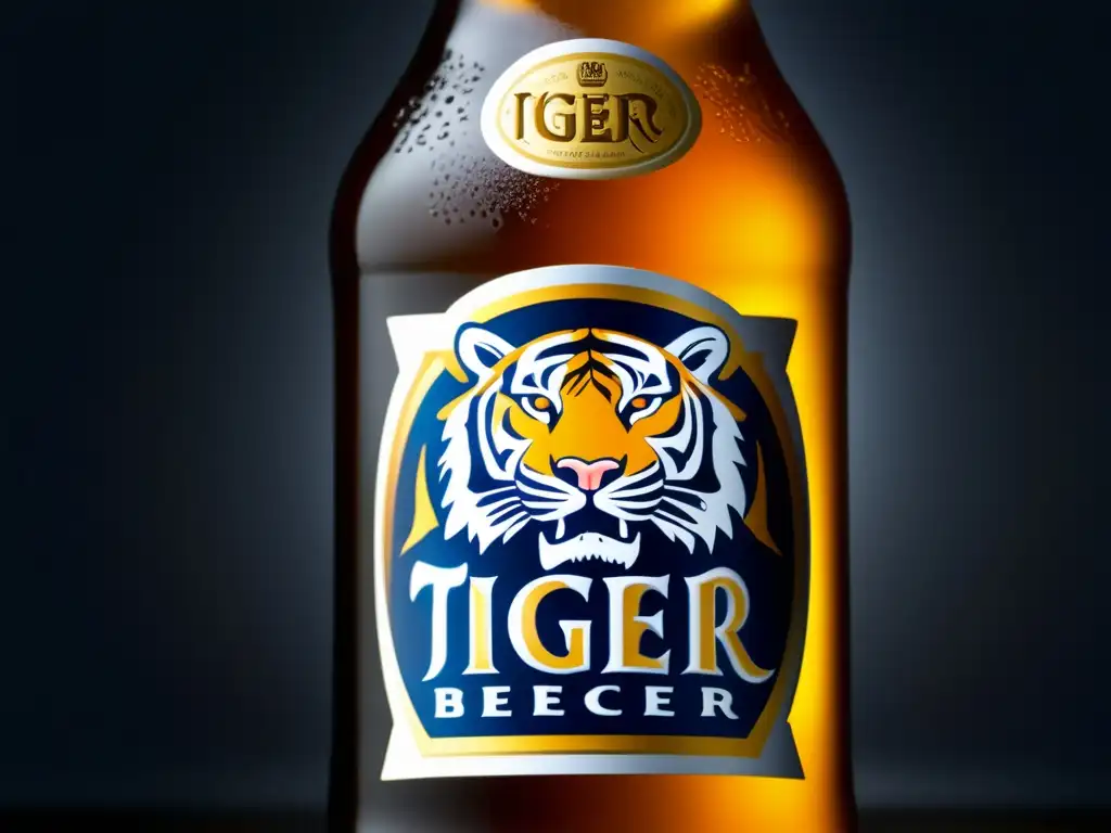 Botella de Tiger Beer helada, detallada y sofisticada Botella de Tiger Beer helada y detallada, refrescante y sofisticada, invitando a explorar Apariencia, Aroma y Sabor