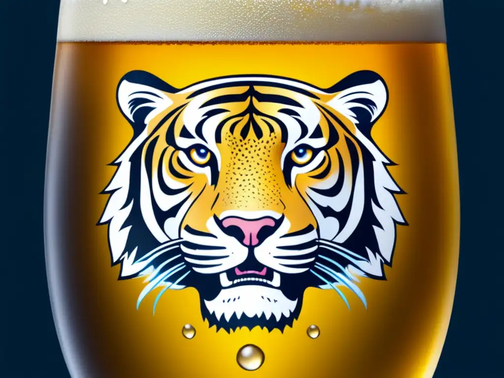 Cerveza Tiger refrescante con gotas de condensación Cerveza Tiger con gotas de condensación y frescura