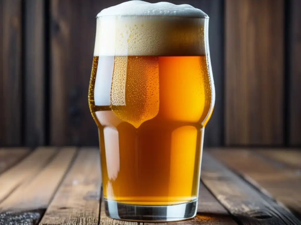 Cerveza Session IPA: imagen detallada de una copa llena, color dorado y burbujas efervescentes