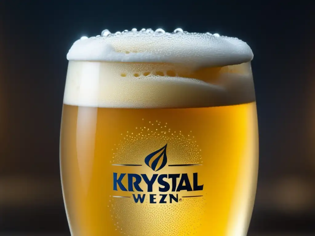 Cerveza Krystal Weizen: transparencia y elegancia Vaso de cerveza Krystal Weizen con líquido dorado y burbujas elegantes