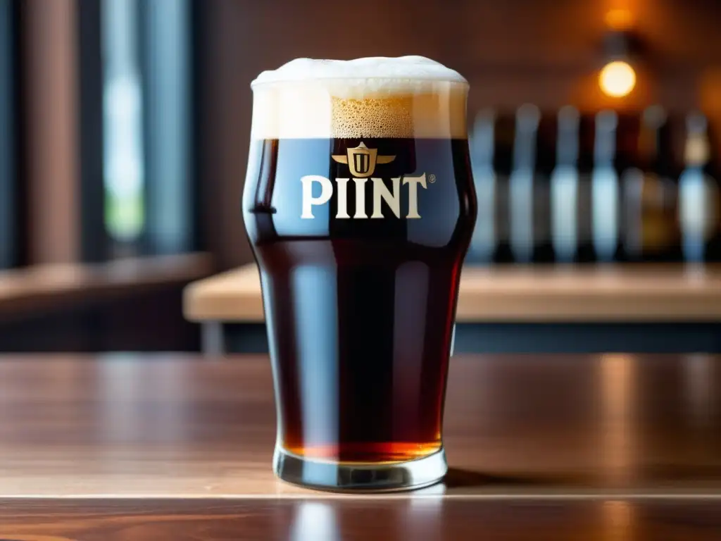 Cerveza lager oscura en vaso de cristal Cerveza Dark Lager en vaso pintado con espuma cremosa