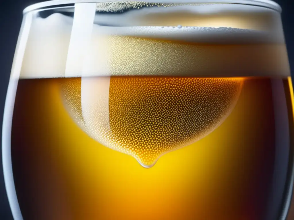 Fermentación dorada en detalle Fermentación de cerveza: detalle de proceso, burbujas doradas y elegancia - Métodos de Fermentación
