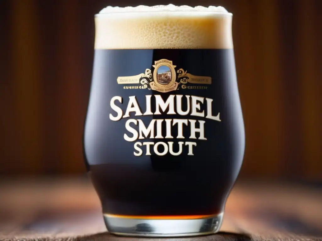 Cerveza Oatmeal Stout Samuel Smith Cerveza Stout Samuel Smith, color oscuro, espuma cremosa, textura suave y tentadora