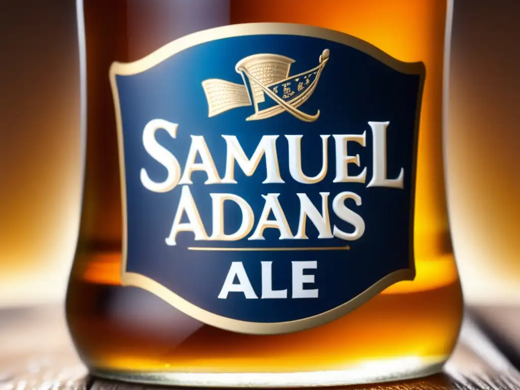 Cerveza de verano Samuel Adams Golden Ale, refrescante y elegante, con burbujas y condensación en un vaso helado