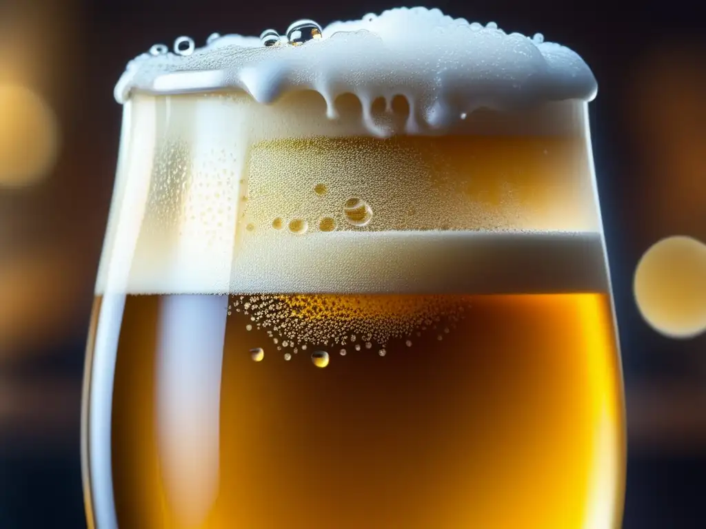Cerveza dorada con burbujas y condensación - Armonía de sabores